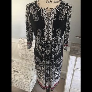 Women’s Black & White 1/4 Sleeve Dress Sandra Darren Women’s Size 6 Nordstrom